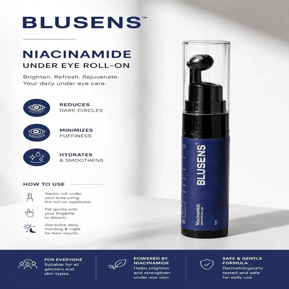 BLUSENS Niacinamide Under Eye Roll On – 15ml - Image 3